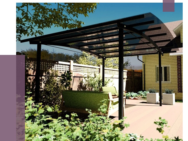 Навесы для террасы в Ставрополе от 13240 руб. под ключ | ПРОЛЁТ-Ств