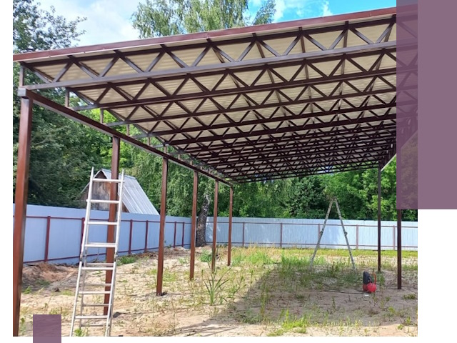 Односкатные навесы под ключ в Ставрополе — изготовление и монтаж