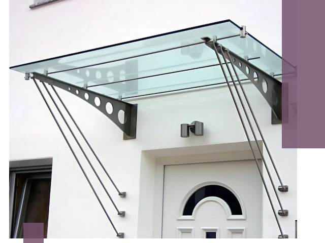 Козырьки над входом под ключ в Ставрополе — изготовление и монтаж