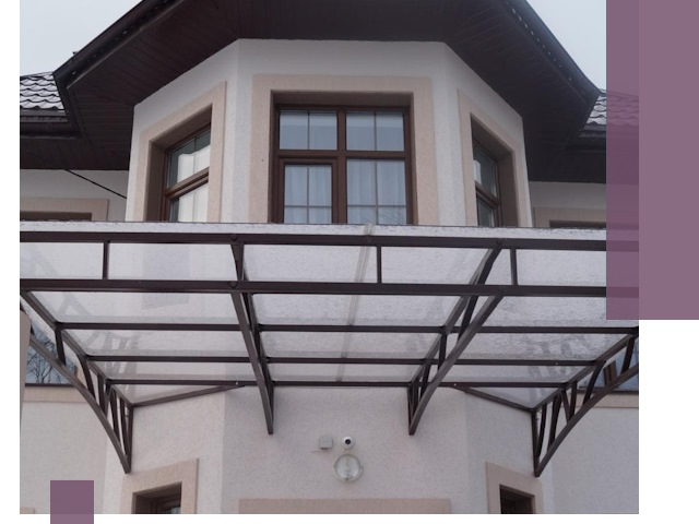 Козырьки из поликарбоната под ключ в Ставрополе