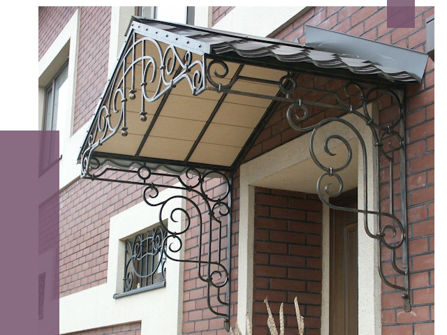 Двускатные козырьки в Ставрополе под ключ от 12980 руб.