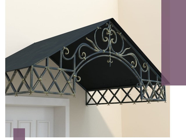 Двускатные металлические козырьки под ключ в Ставрополе